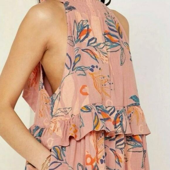 Free People Anita Tiered Ruffle Maxi Dress  in Desert Rose - Picture 5 of 9